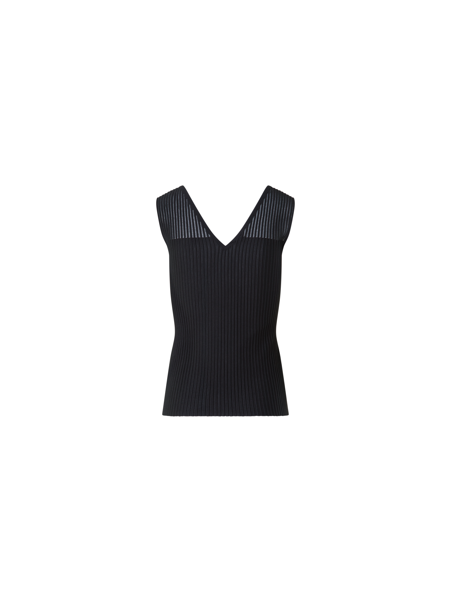 Designer Seiden-Baumwoll-Top mit transparenter Schulter - Schwarz