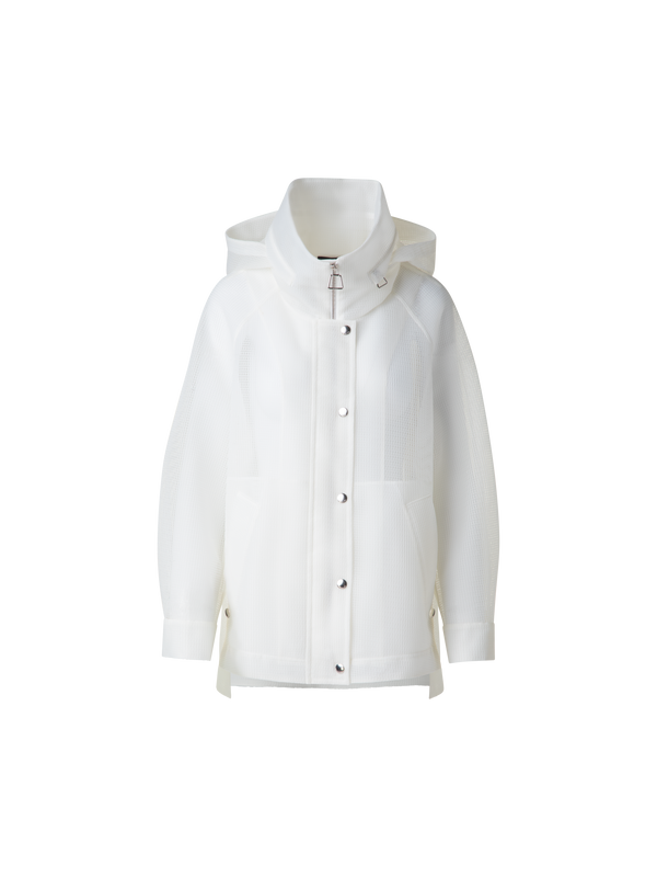 Designer Wasserabweisender und Transparenter Parka - Weiss