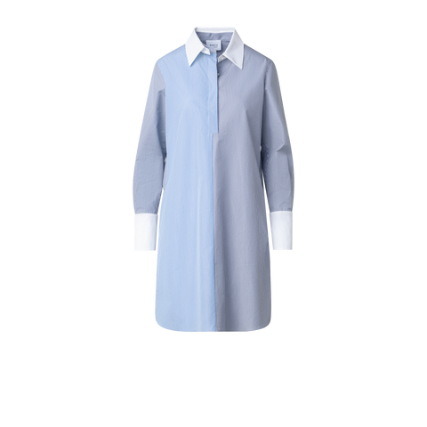 Striped Shirt Dress with Removable Collar