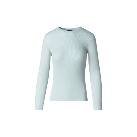 Seamless Silk Cotton Knit Sweater