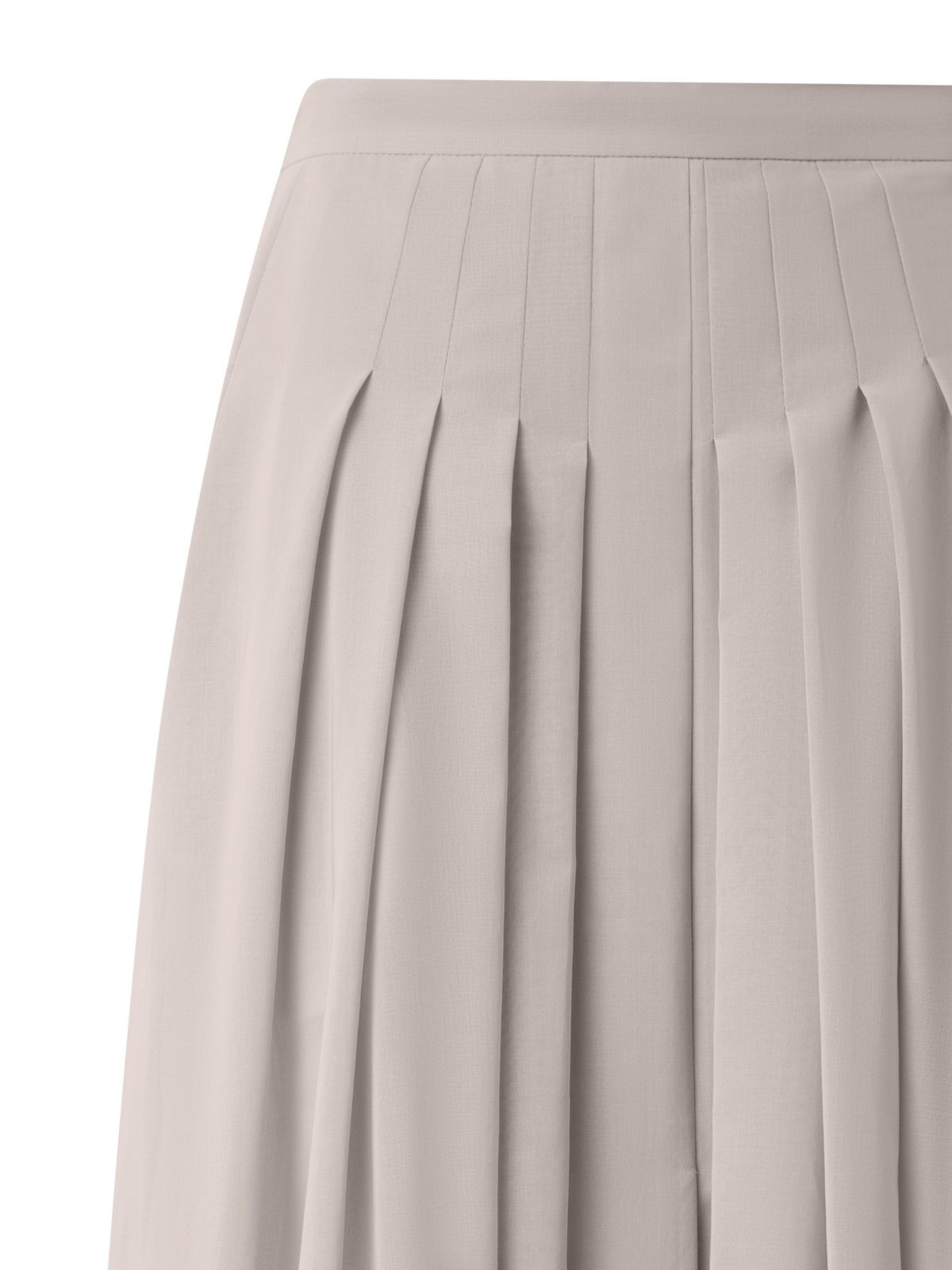 Designer A-Linien-Midirock aus plissierter Baumwolle - Grau - Beige