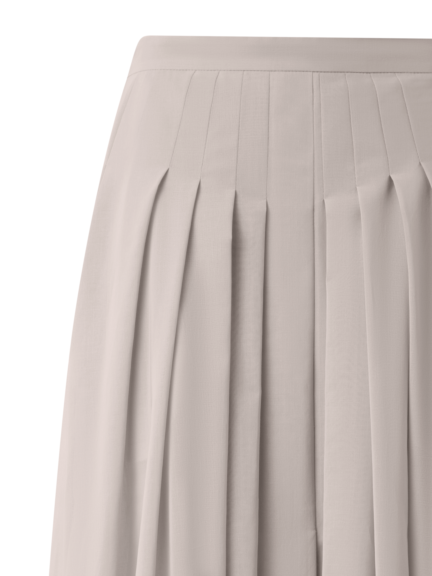 Designer A-Linien-Midirock aus plissierter Baumwolle - Grau - Beige