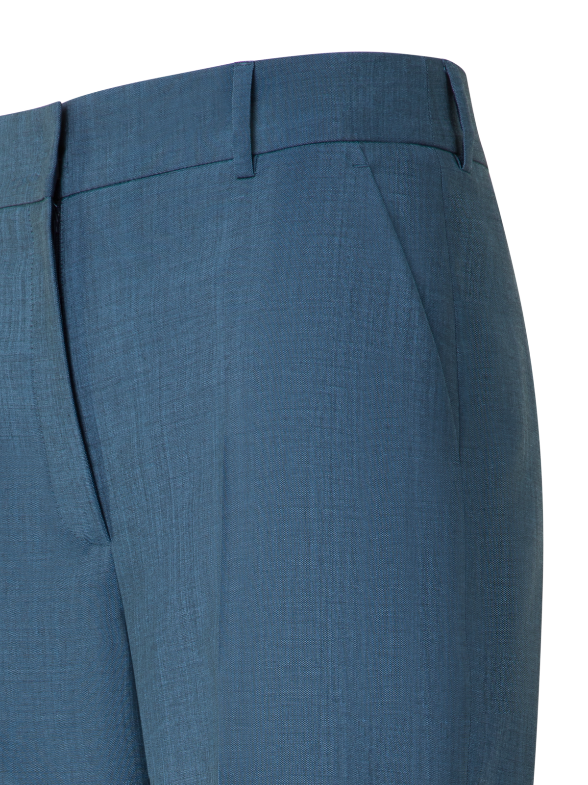 Designer Weite Gerade Hose aus Cool Wool - Blau