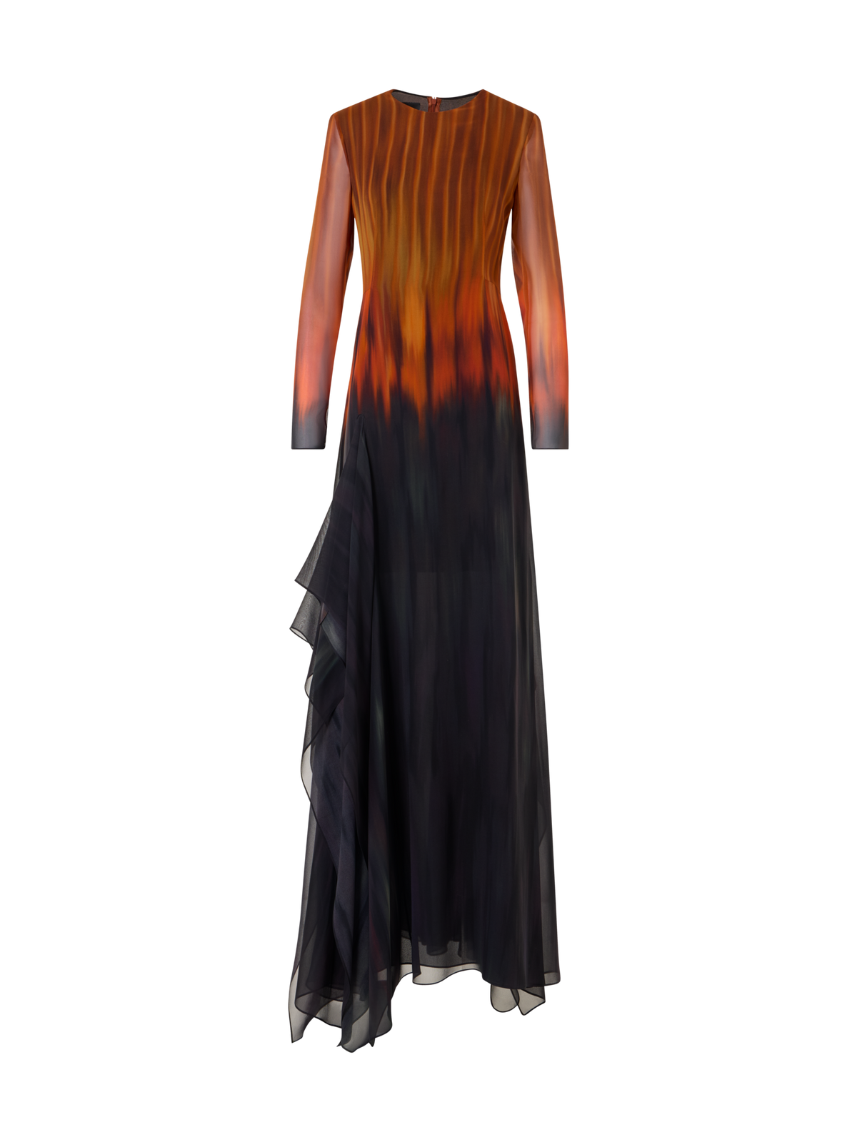 Designer Robe aus Seiden-Crêpe mit Fuego Negro Print - Bunt