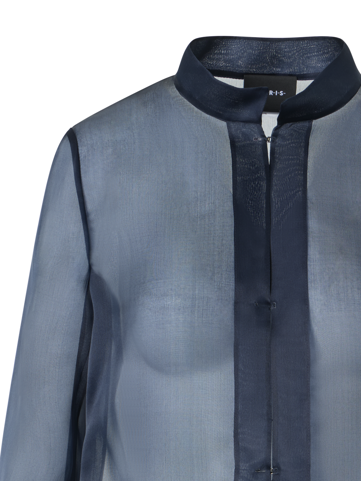 Designer Kurze Jacke aus Seidenorganza - Dunkelblau