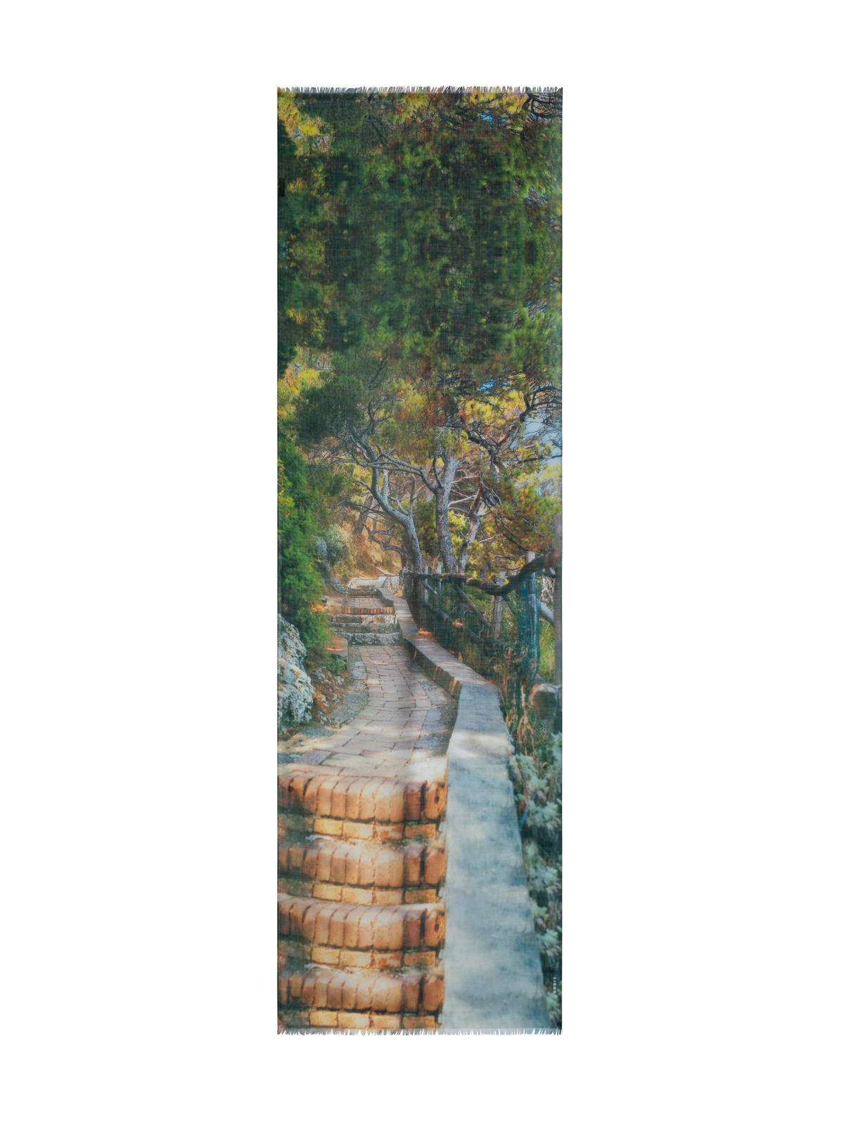 Designer Kaschmirseidenschal mit Via Krupp-Druck - Bunt