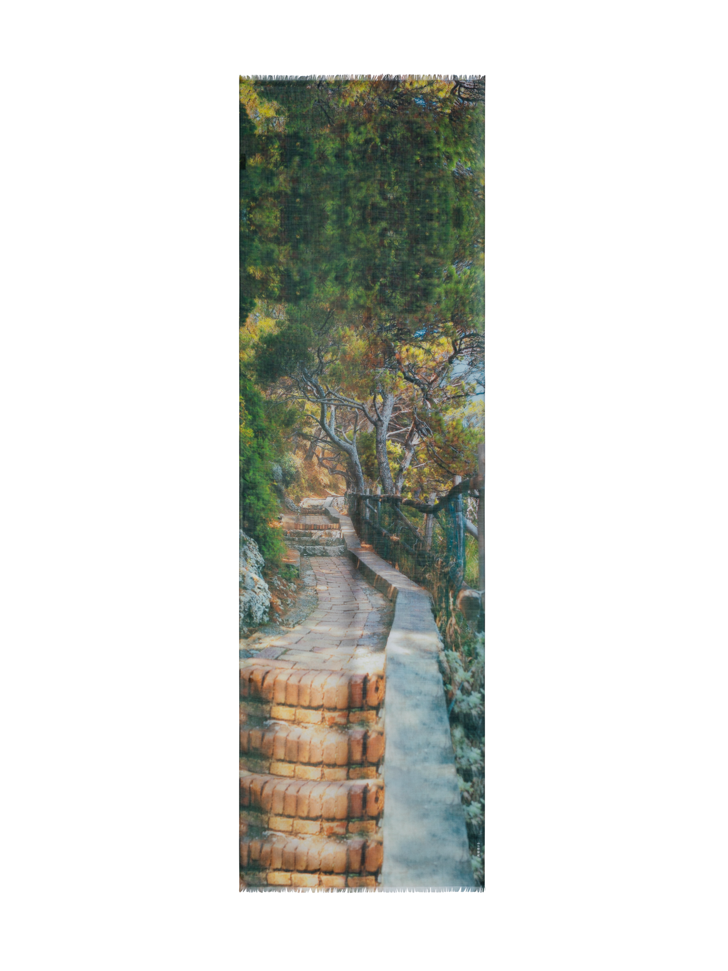 Designer Kaschmirseidenschal mit Via Krupp-Druck - Bunt