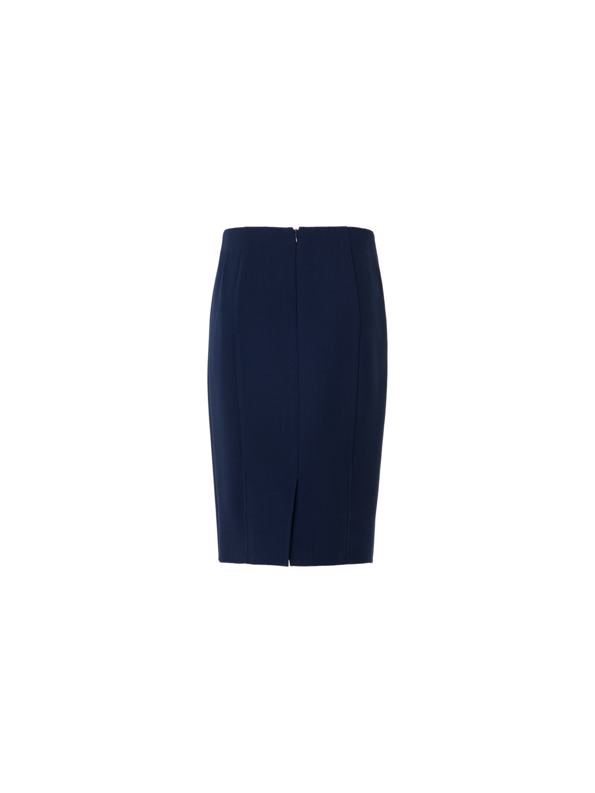 Designer Bleistiftrock aus Wollkrepp-Doubleface - Dunkelblau