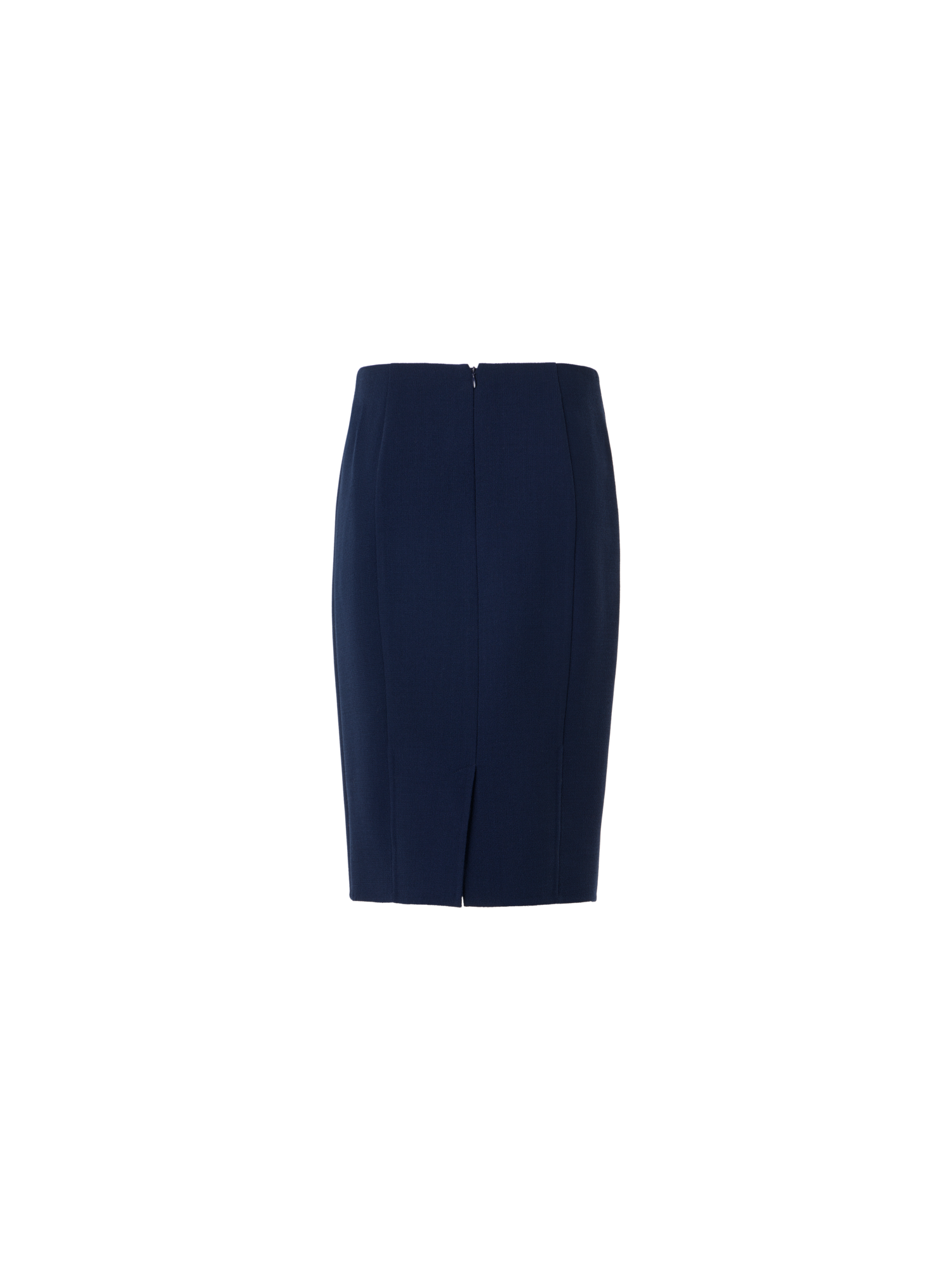 Designer Bleistiftrock aus Wollkrepp-Doubleface - Dunkelblau