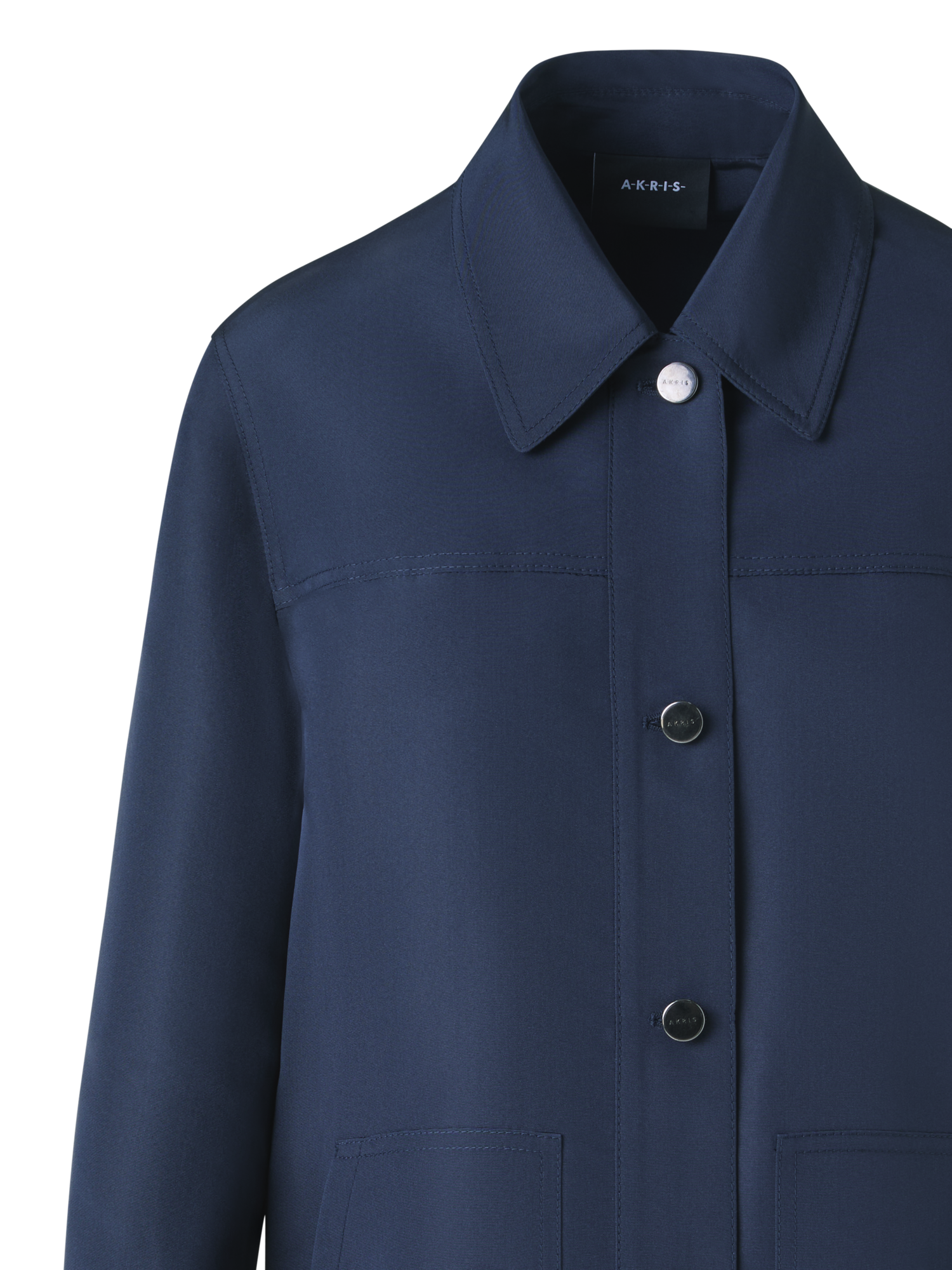 Designer Ottoman Seide Hemdjacke - Dunkelblau - Blau