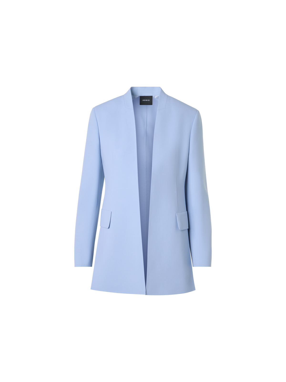 Designer Alvar Jacke im Cardigan-Stil aus Woll-Doubleface - Blau