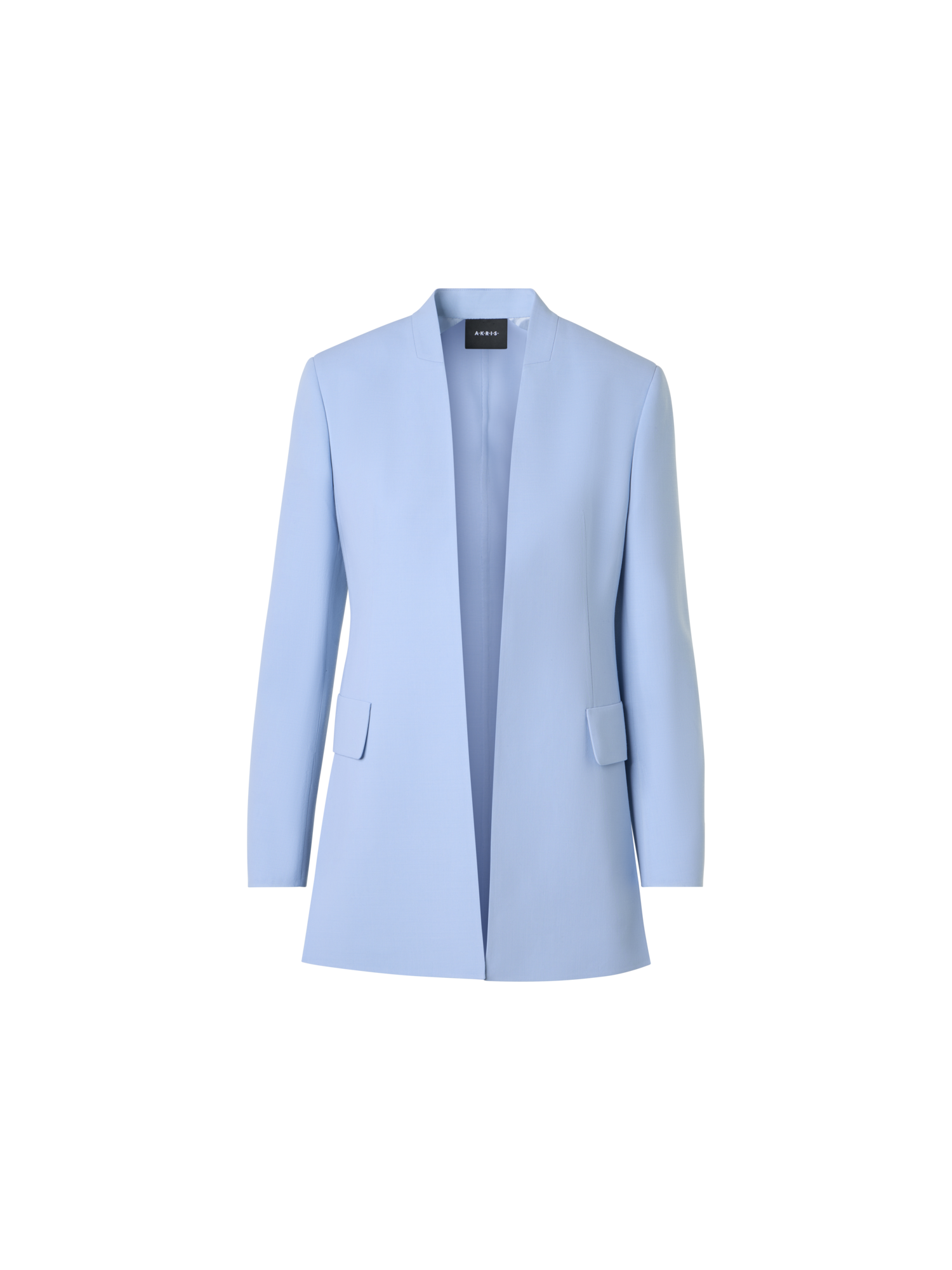 Designer Alvar Jacke im Cardigan-Stil aus Woll-Doubleface - Blau