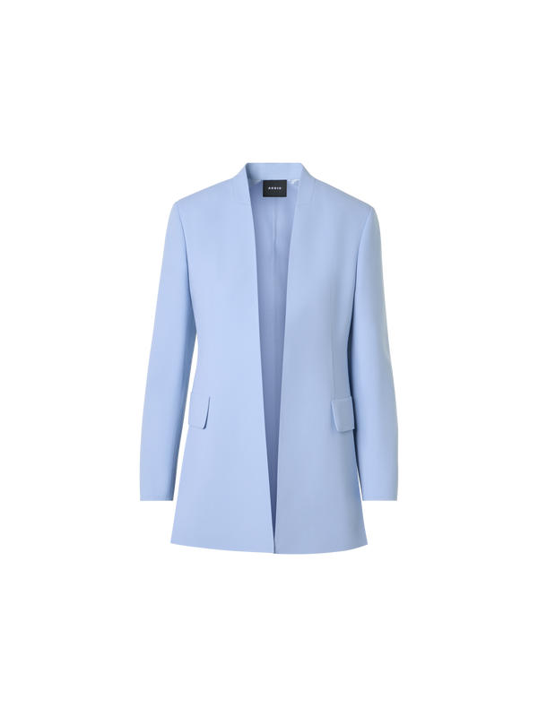 Designer Alvar Jacke im Cardigan-Stil aus Woll-Doubleface - Blau