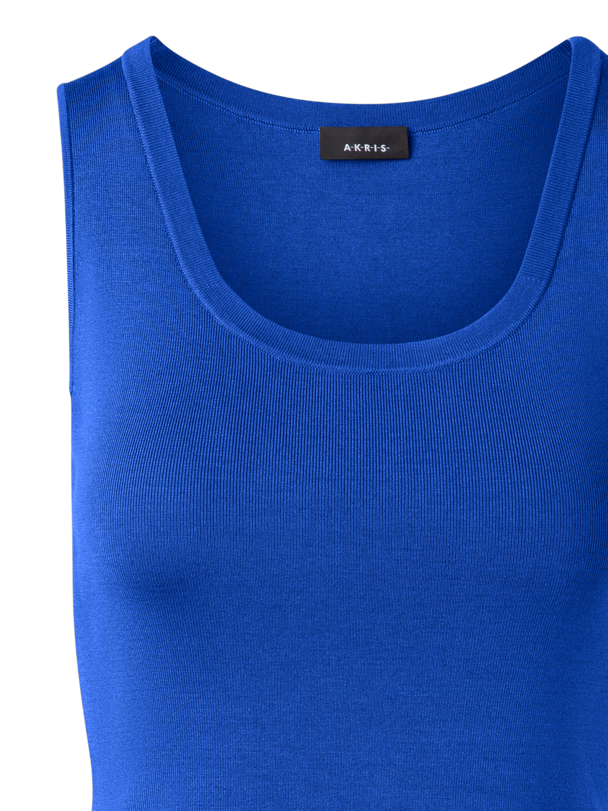 Designer Tailliertes Strick-Top aus Stretch-Seide - Blau
