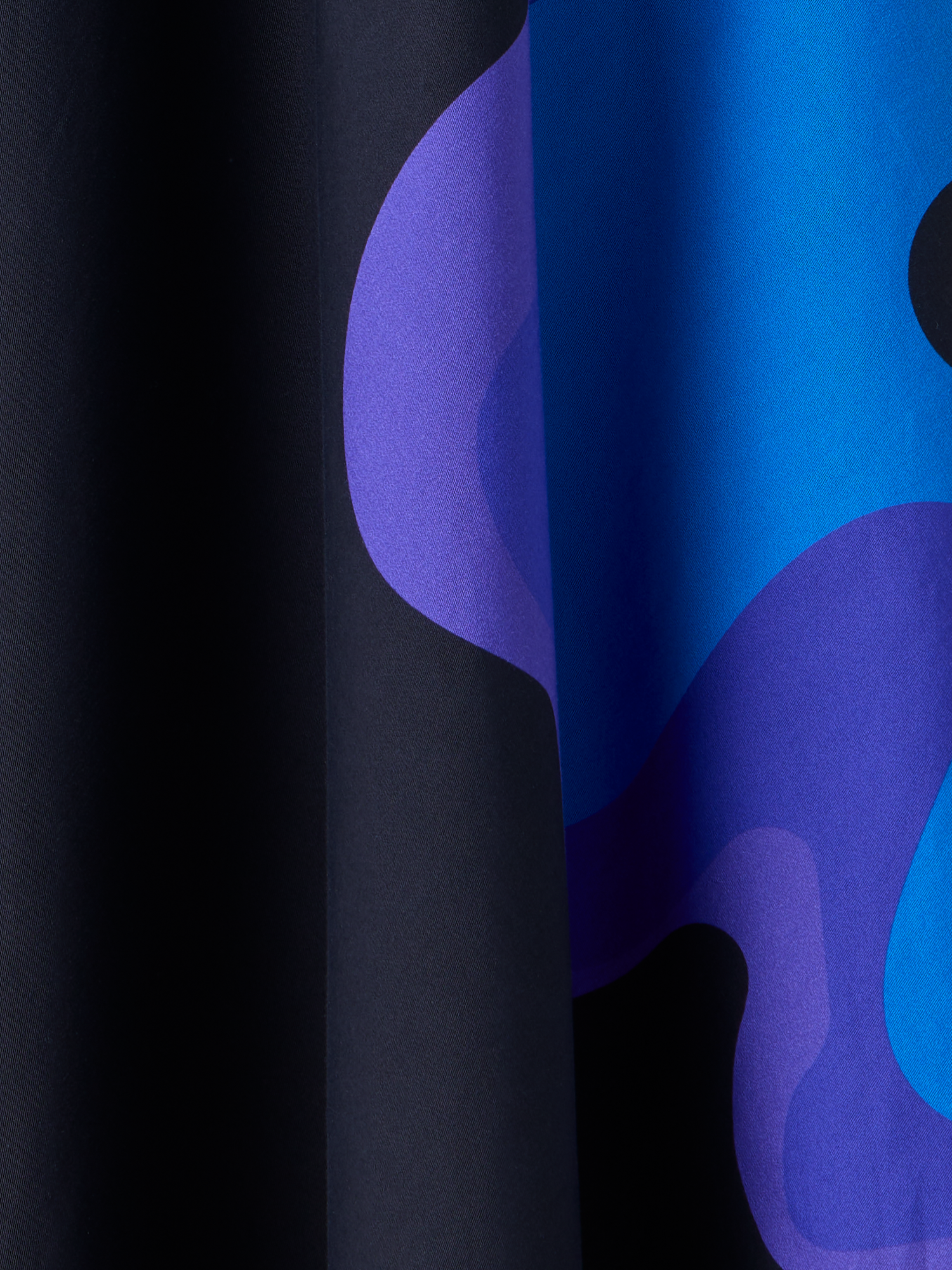 Designer XL-Midirock mit Pop-Dot-Blumenmuster - Dunkelblau