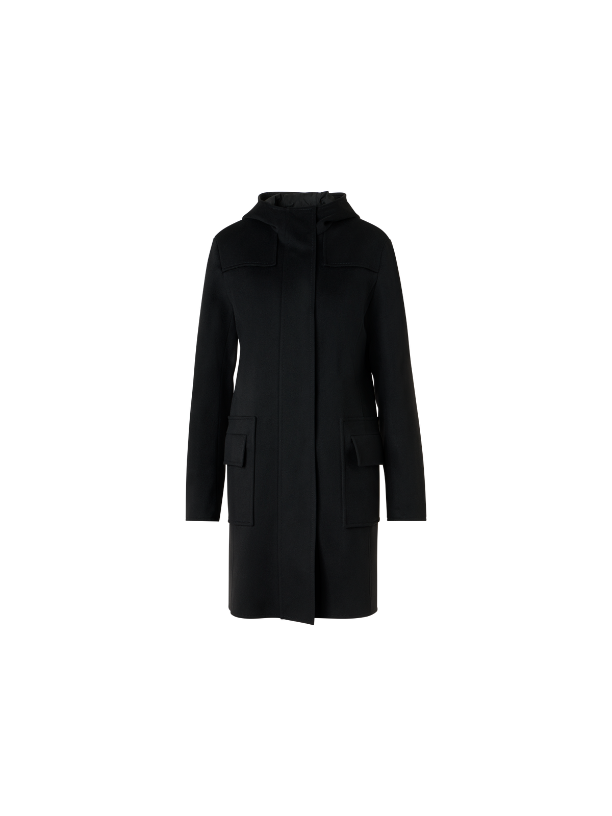 Designer Wendbarer Wolle und Shell Mantel - Schwarz