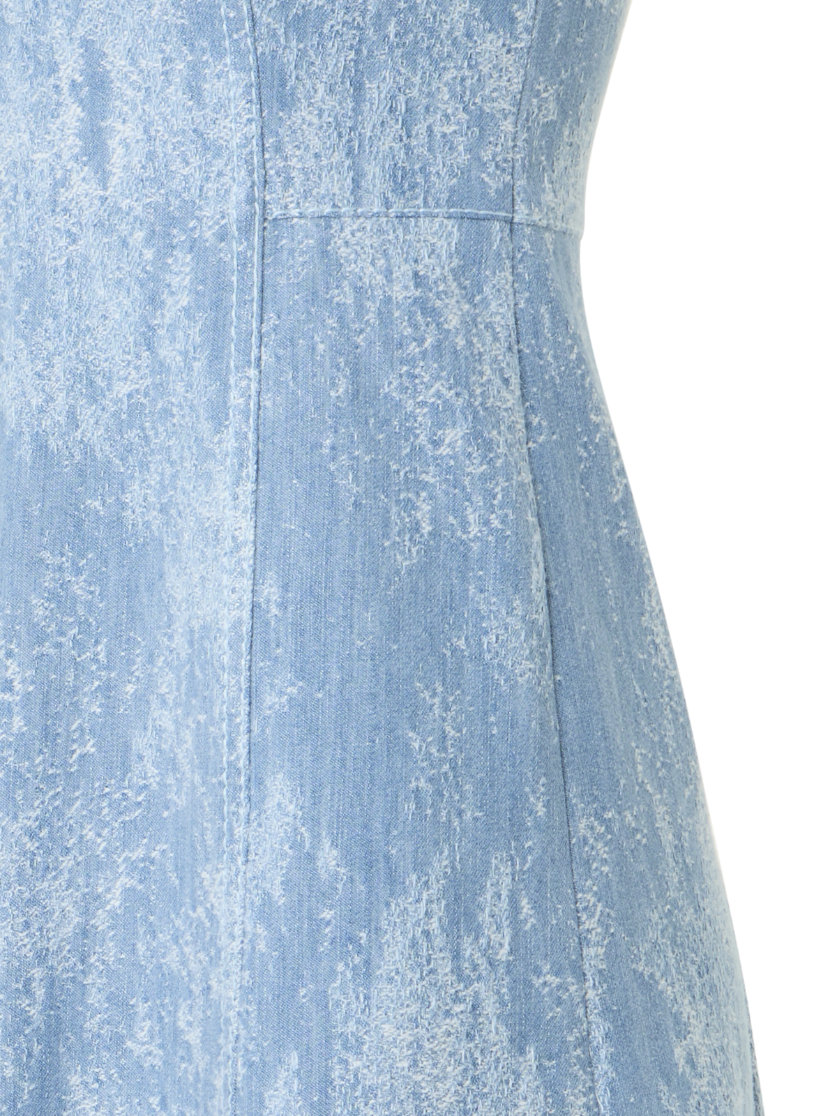 Designer Tailliertes ausgestelltes Midikleid aus Jacquard-Denim - Blau