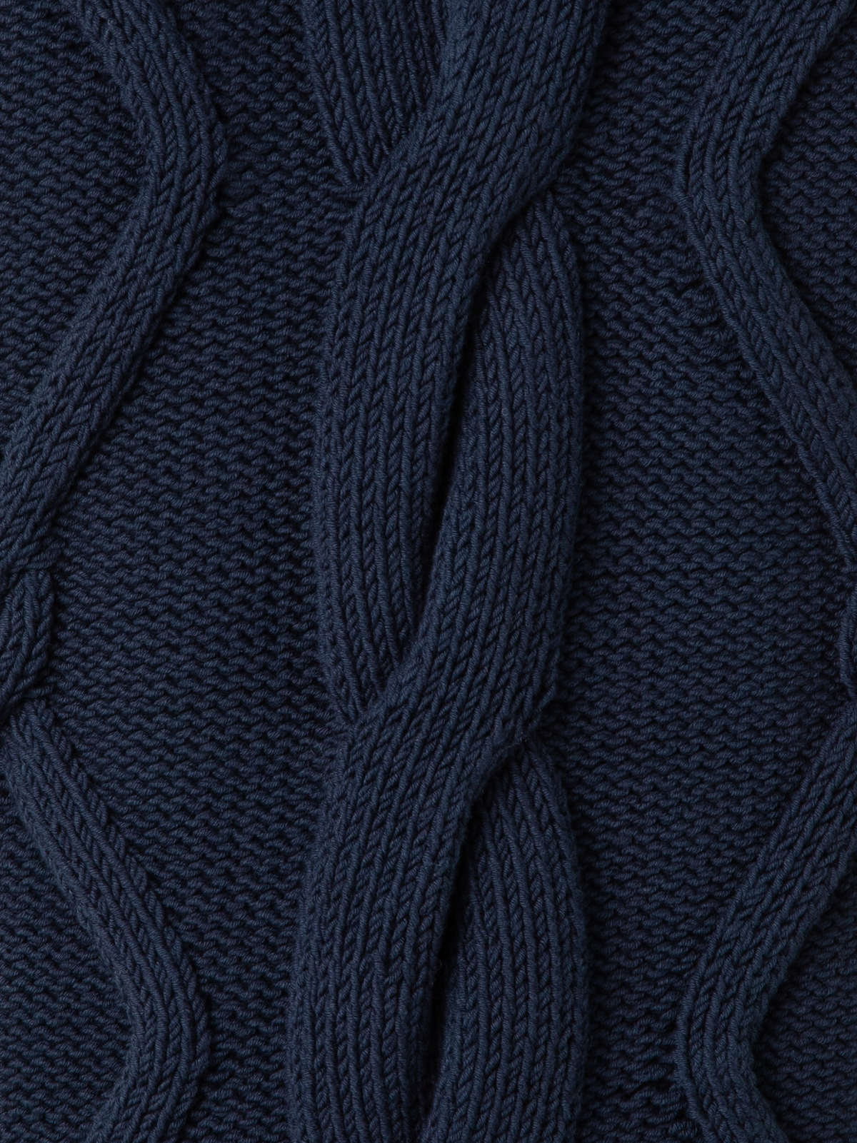 Designer Ärmelloses Baumwoll-Stricktop mit Zopfmuster - Dunkelblau - Blau