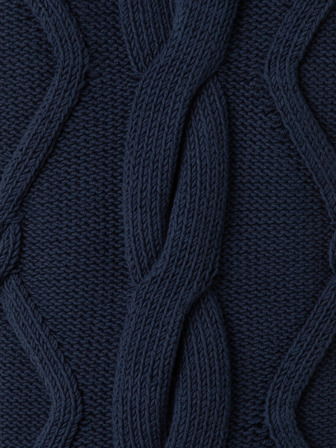 Designer Ärmelloses Baumwoll-Stricktop mit Zopfmuster - Dunkelblau - Blau