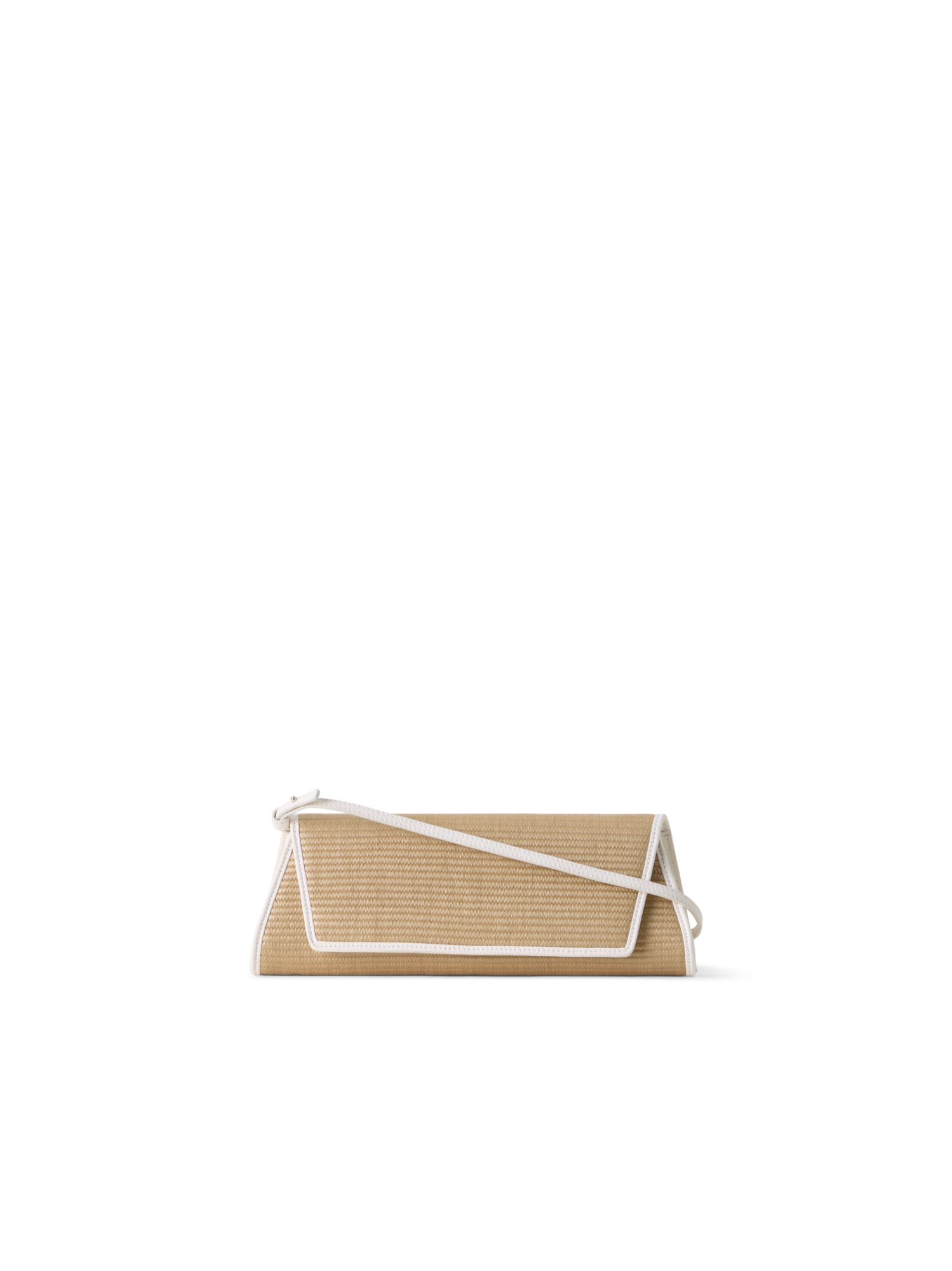 Designer Anouk Small Trapezoid Clutch - Beige