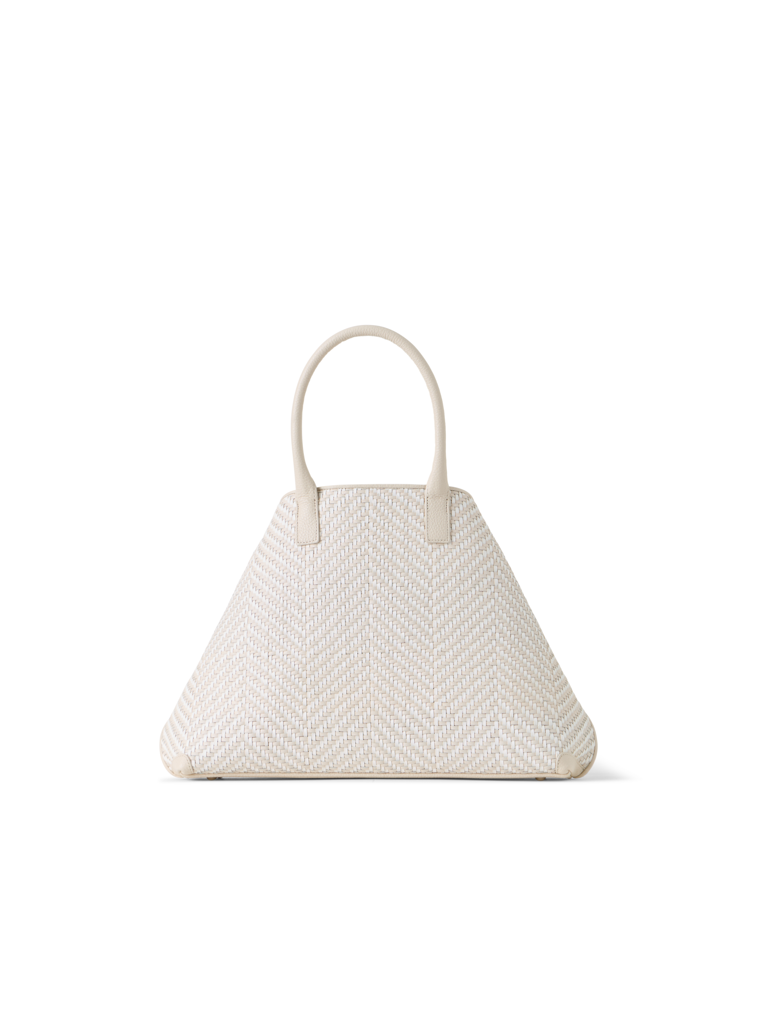 Designer Ai Small Top Handle Tote - Beige - Ecru