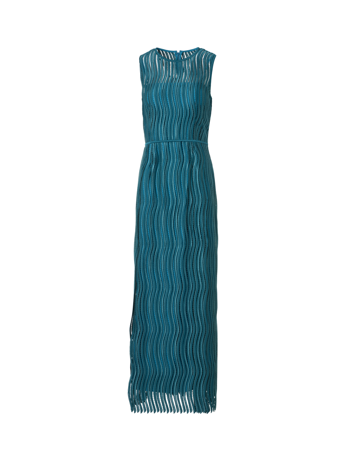 Designer Abendkleid aus Wave-Guipure - Grün