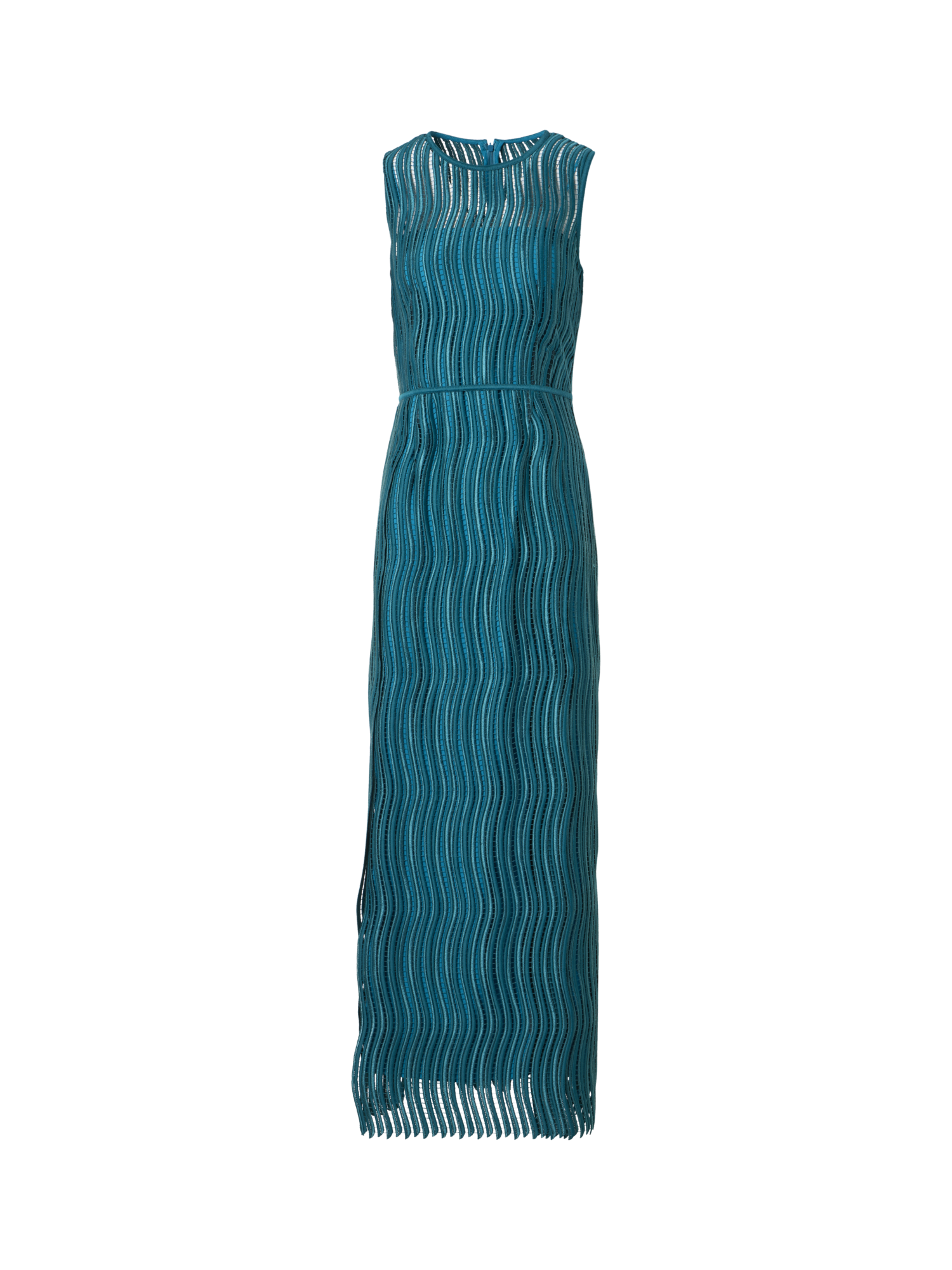 Designer Abendkleid aus Wave-Guipure - Grün