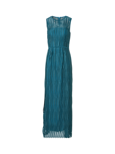 Designer Abendkleid aus Wave-Guipure - Grün