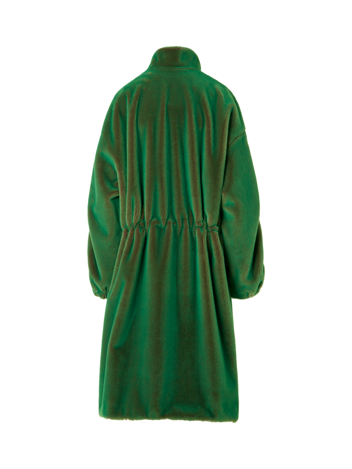 Designer Oversize-Mantel aus Changeant-Webpelz - Grün