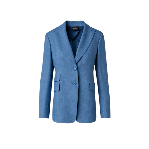 Langer Leinen-Blazer mit langem Revers