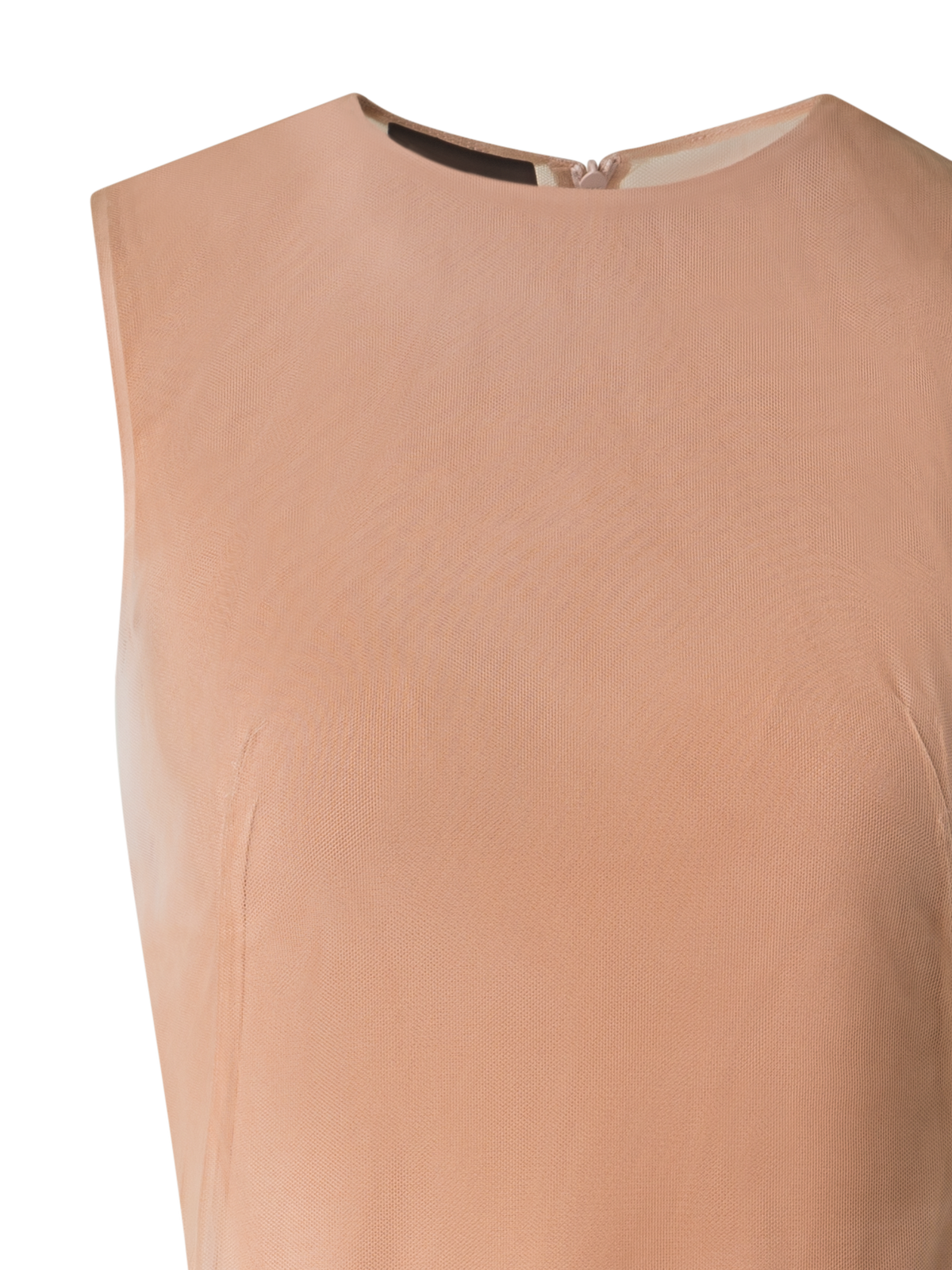 Designer Transparentes Tüll-Kleid mit Chiaroscuro Druck - Beige