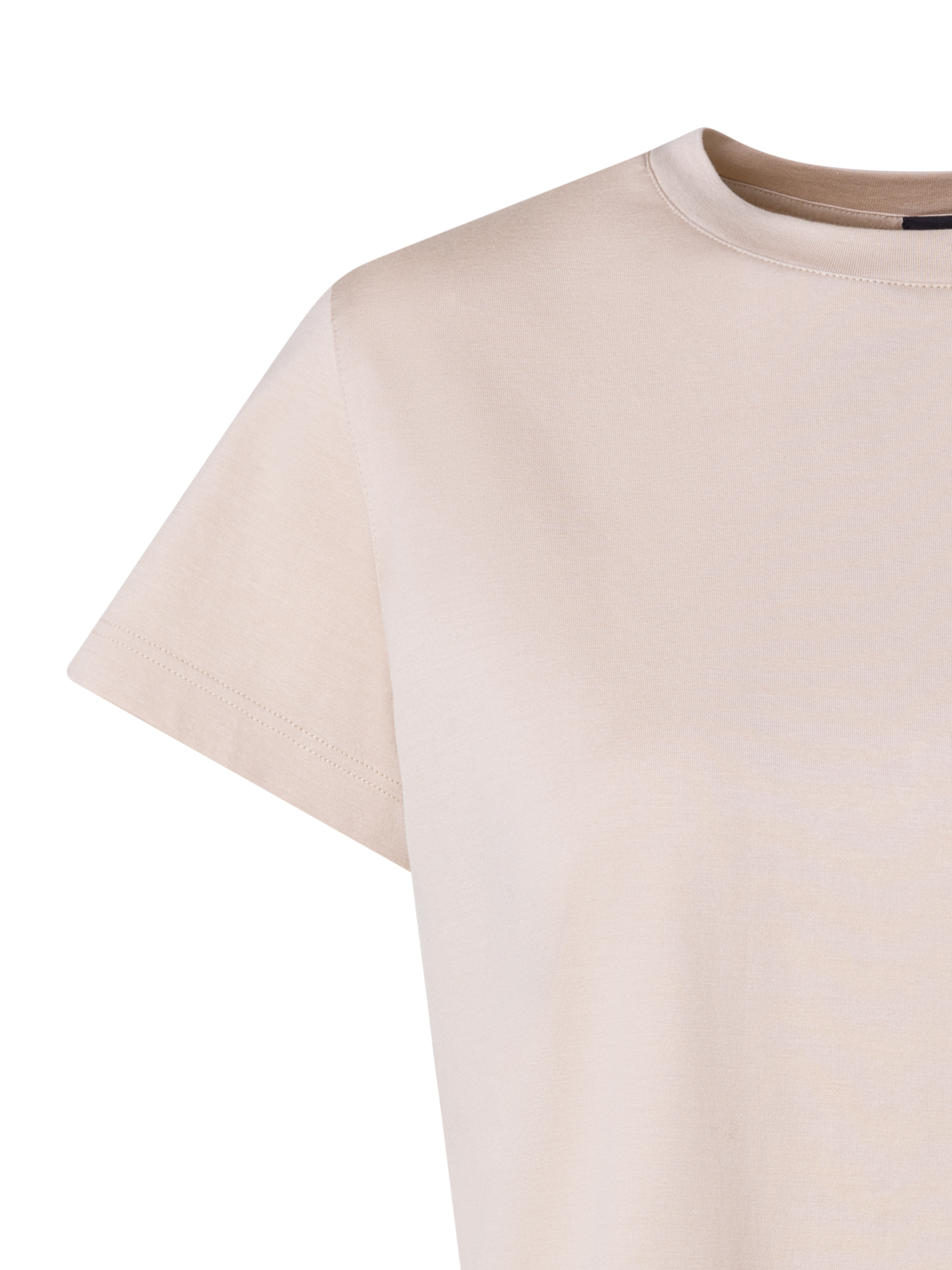 Designer T-Shirt aus Baumwoll-Jersey - Beige