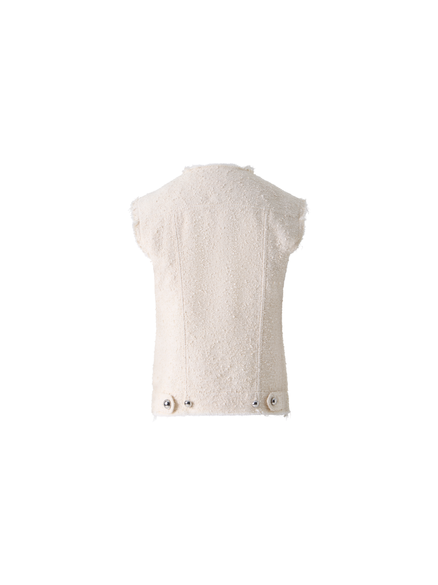 Designer Oversize-Weste aus Sommer-Bouclé-Baumwolle - Ecru
