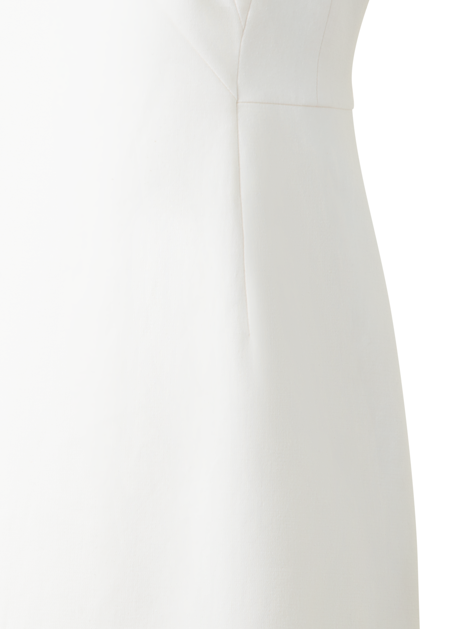 Designer Doubleface Etuikleid aus Baumwollseide - Ecru - Weiss