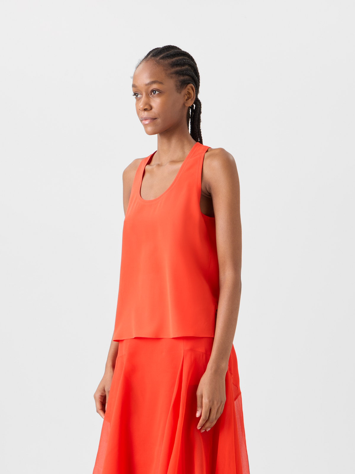 Designer Top aus Seiden-Georgette - Rot #editorial