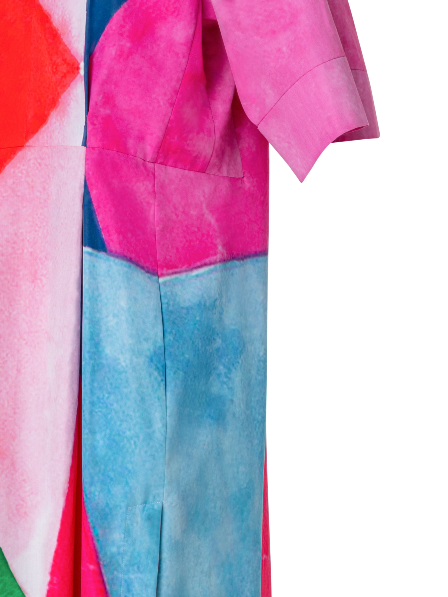 Designer Langes Hemdblusenkleid mit Spectra Druck - Bunt