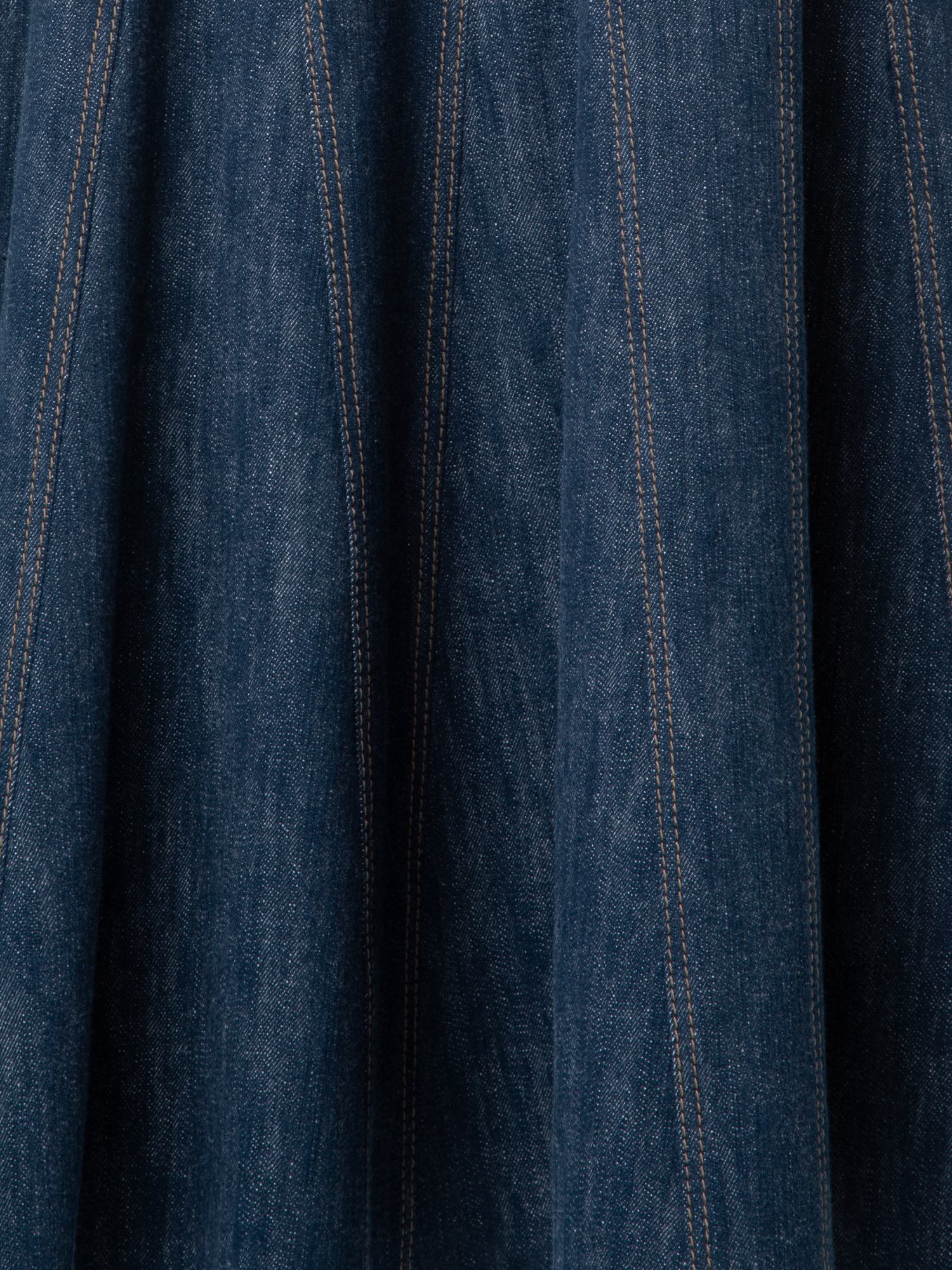Designer Denim-Midirock mit Falten - Dunkelblau - Blau