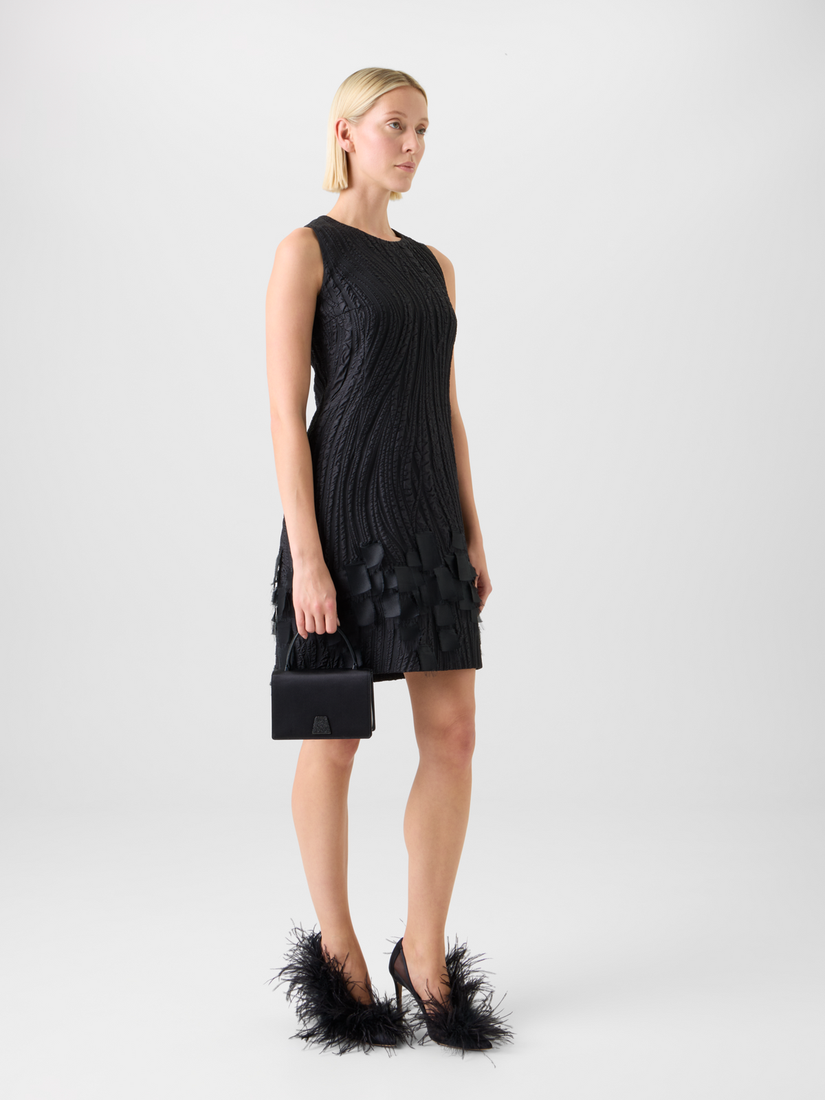 Designer Alice Mini Henkeltasche aus Satin - Schwarz #editorial