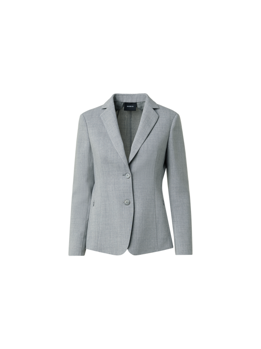 Designer Blazer aus Woll-Stretch-Doubleface - Grau