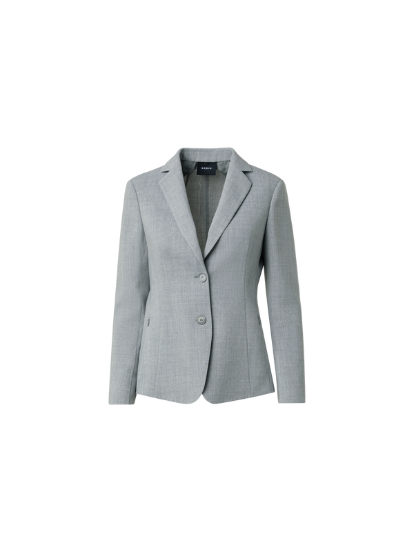 Designer Blazer aus Woll-Stretch-Doubleface - Grau
