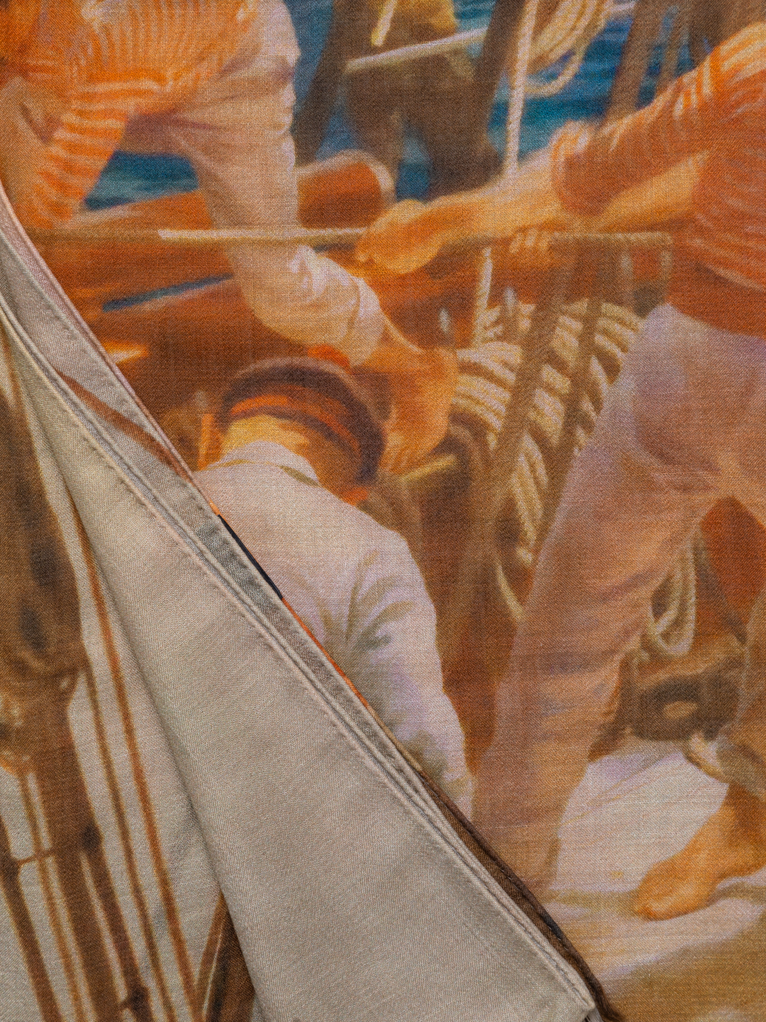 Designer Kaschmirseidenschal mit Prince Albert Druck - Bunt