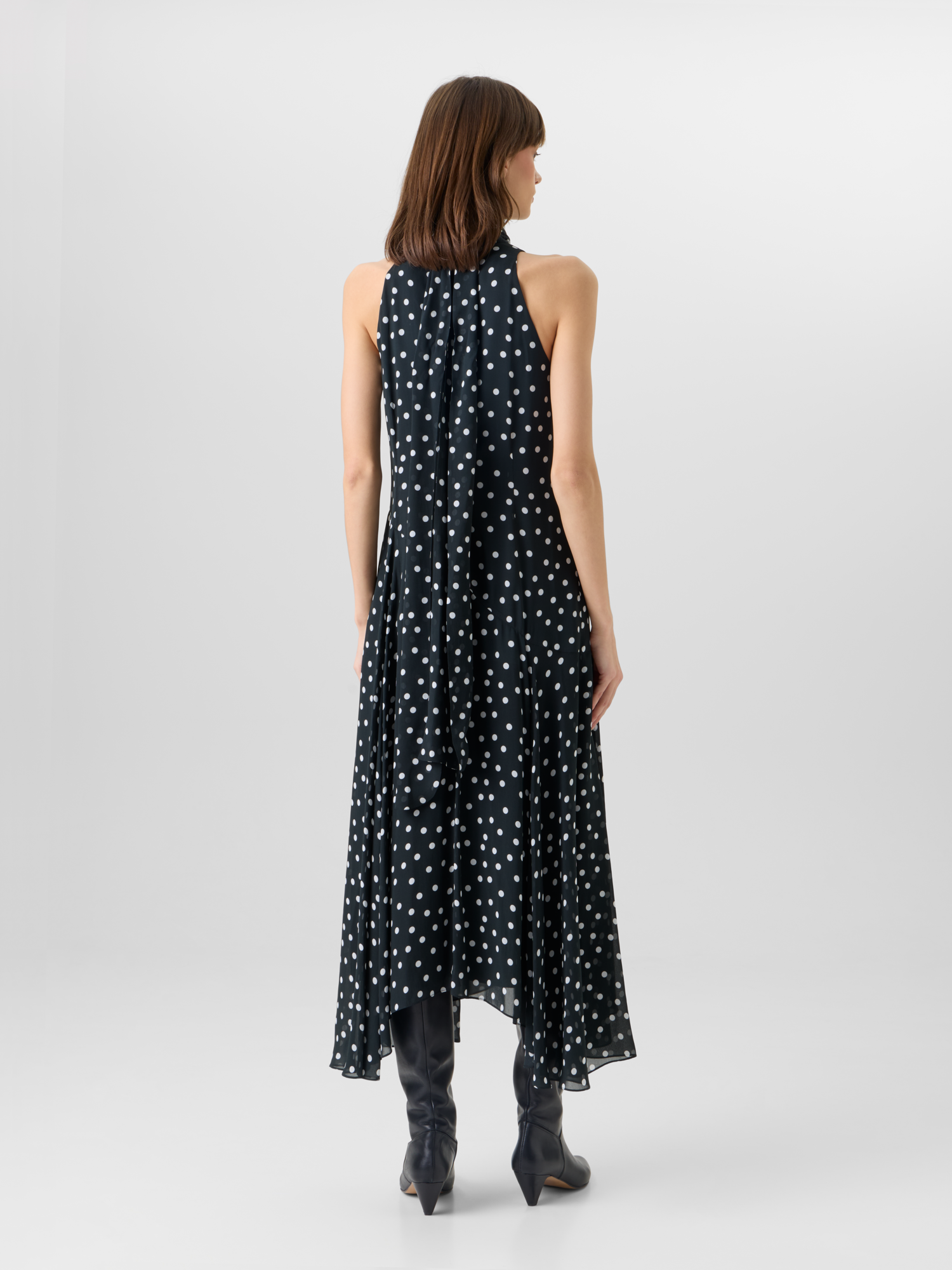 Designer Ärmelloses Midikleid aus Viskose-Georgette - Bunt 
