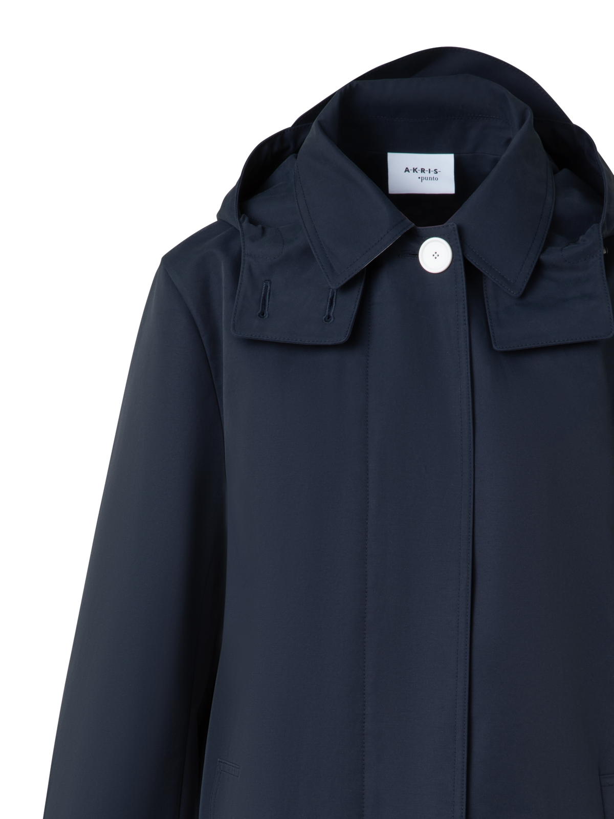 Designer Wasserabweisender Parka mit abnehmbarer Kapuze - Dunkelblau - Blau