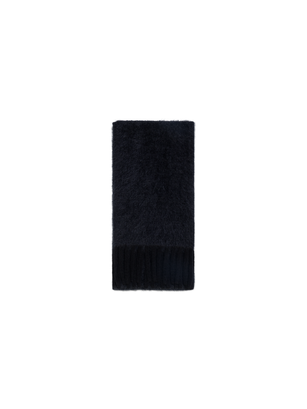 Designer Bi-Color Schal aus Cloud Cashmere mit Fransen - Bunt - Schwarz - Grau