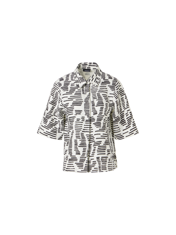 Designer Bluse mit Dance Movement Print - Weiss