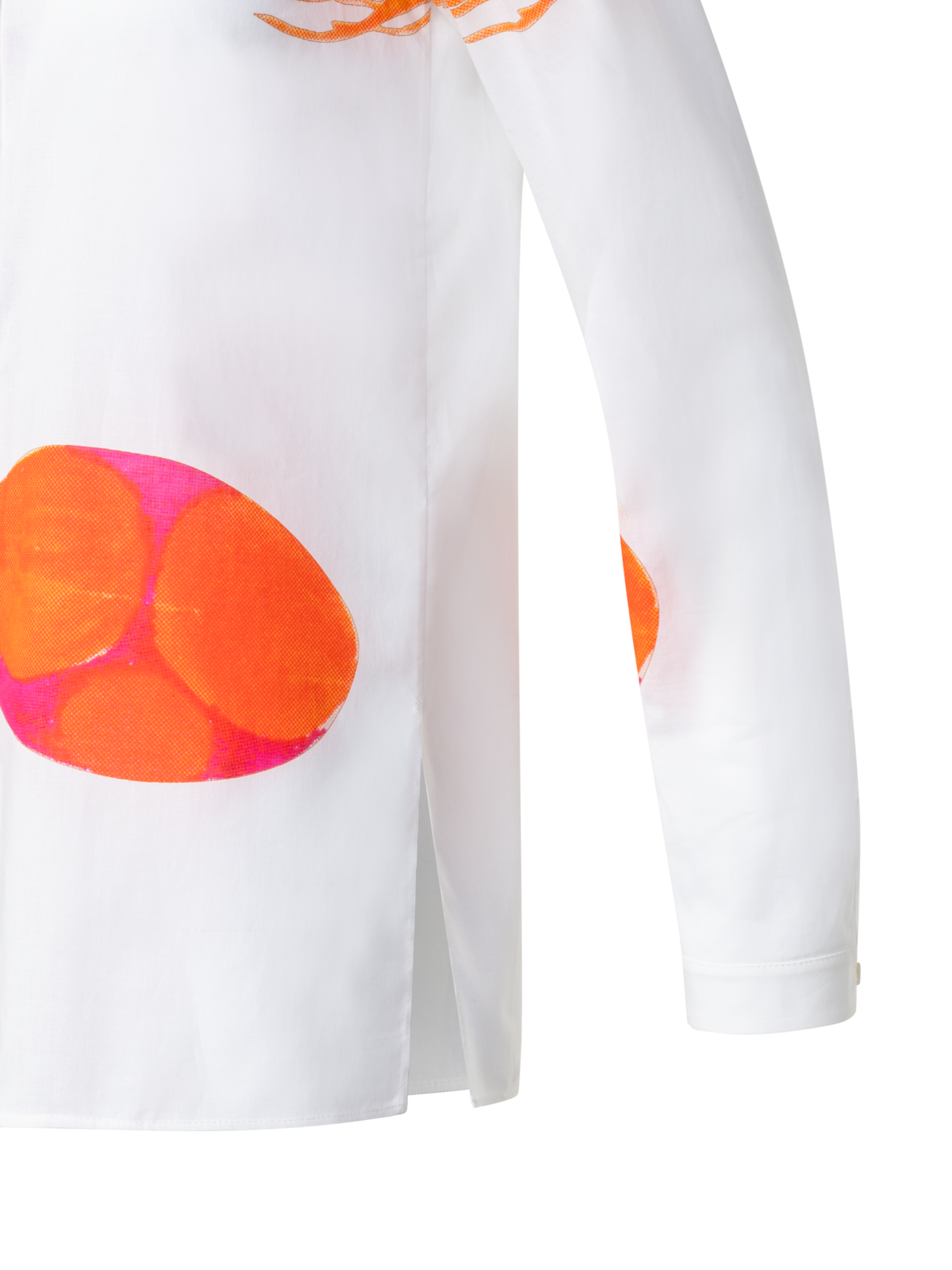 Designer Baumwoll-Voile-Bluse mit Rooster Druck - Bunt