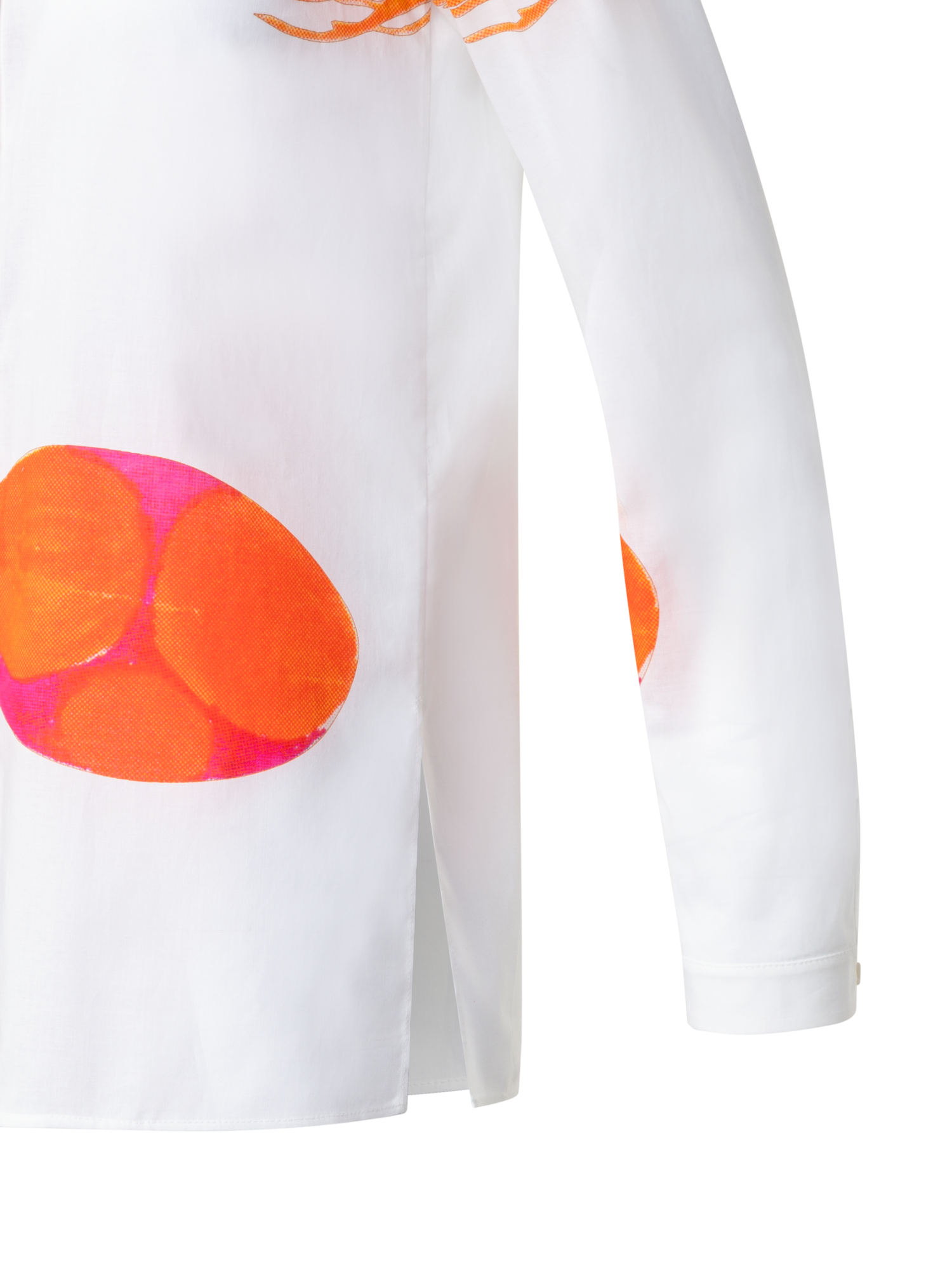 Designer Baumwoll-Voile-Bluse mit Rooster Druck - Bunt