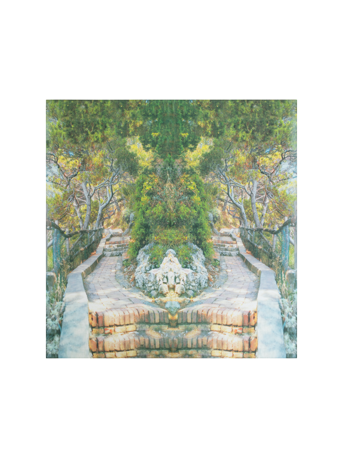 Designer Baumwoll-Seiden-Schal mit Via Krupp-Druck - Bunt