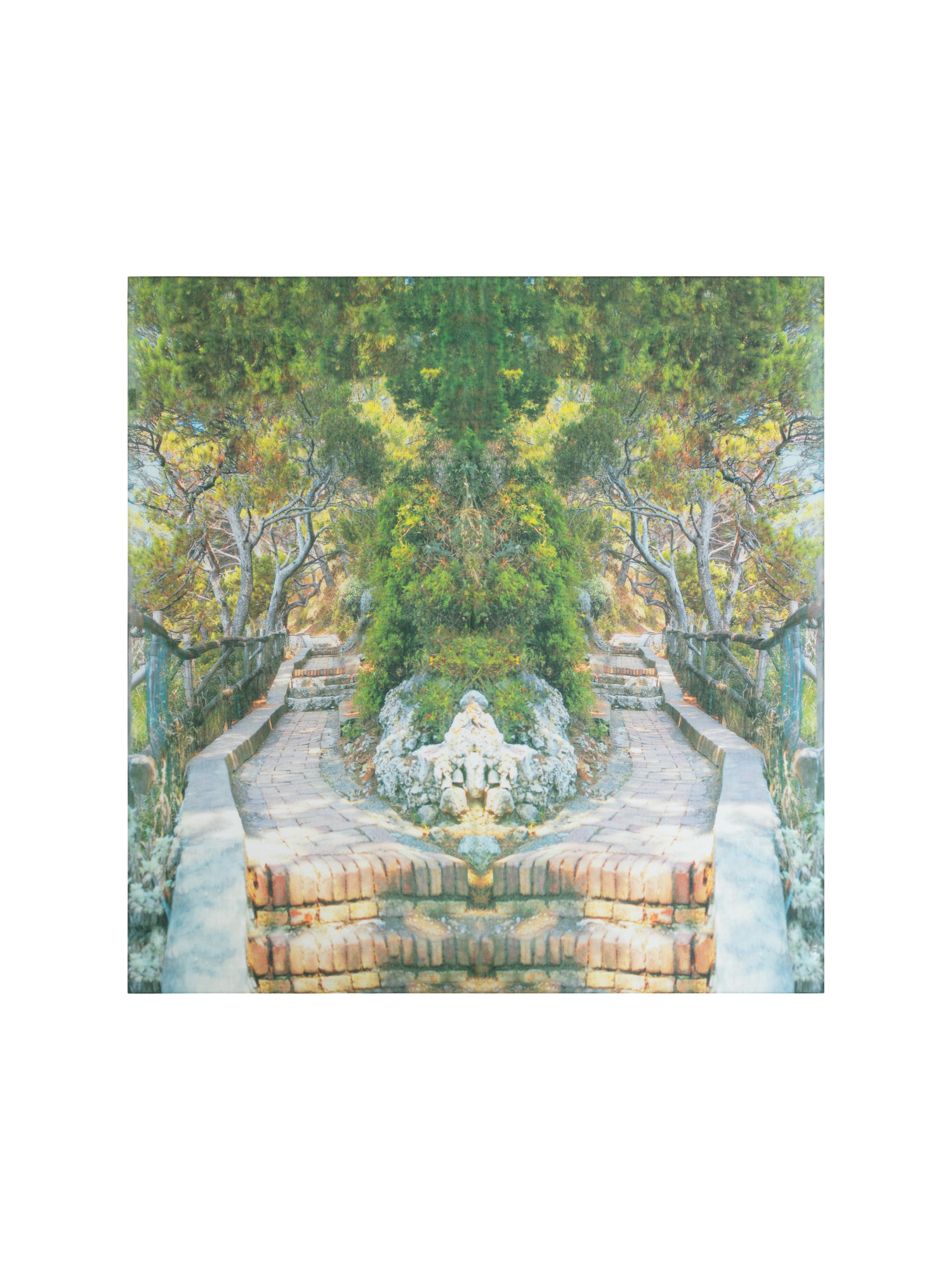 Designer Baumwoll-Seiden-Schal mit Via Krupp-Druck - Bunt