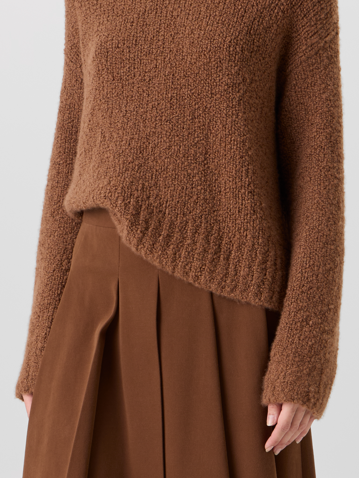 Designer Pullover aus Kaschmir-Seiden-Bouclé - Braun #editorial